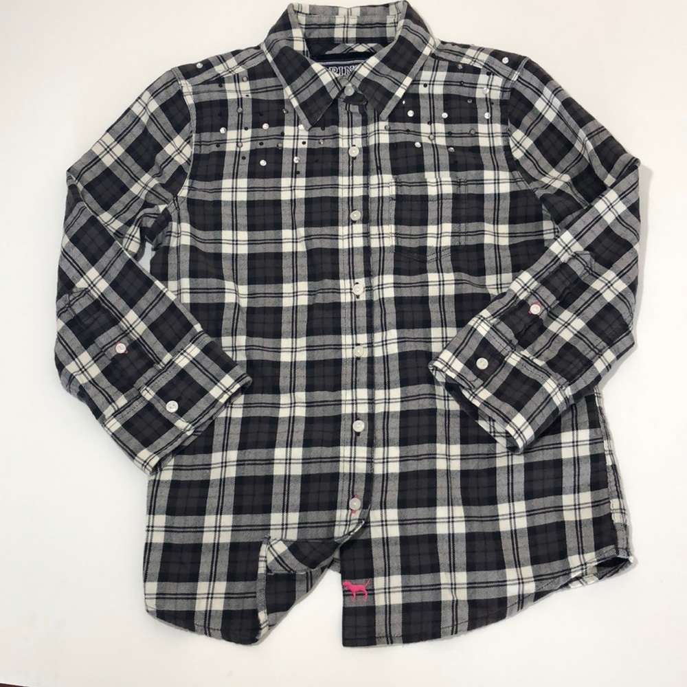 Victoria’s Secret Pink Rhinestone Flannel Shirt